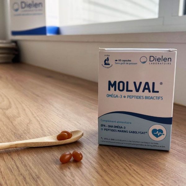 Dielen Molval Oméga-3 + Peptides Bioactifs (120 capsules)