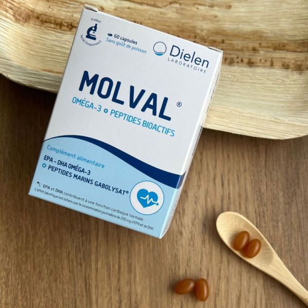 Dielen Molval Oméga-3 + Peptides Bioactifs (120 capsules)