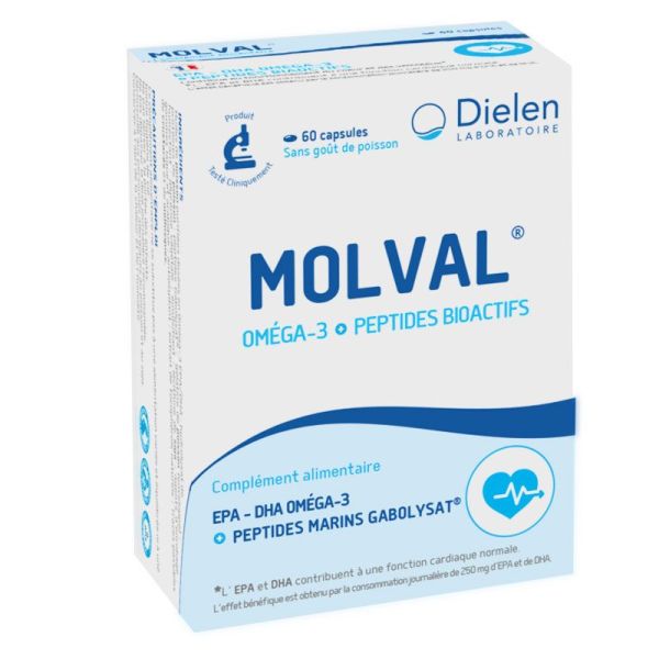 Dielen Molval Oméga-3 + Peptides Bioactifs (120 capsules)