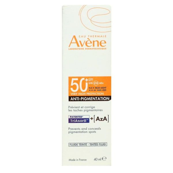 Avène Solaire Fluide protection solaire teintée anti-pigmentation SPF 50+ (40 ml)