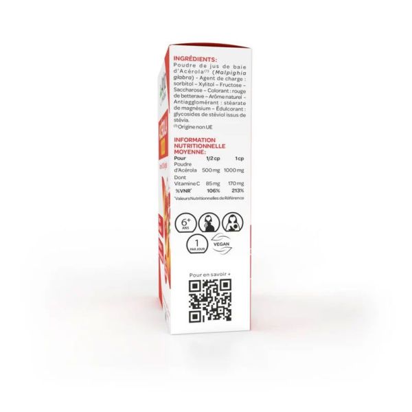 Azinc Végétal Acérola 1000 vitamine C 100% végétale (30 comprimés)