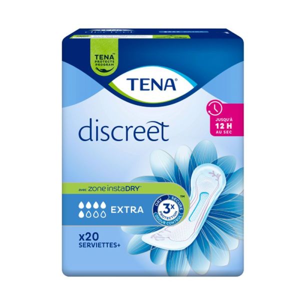 Tena Discreet Extra serviettes incontinence légère à modérée (x20)