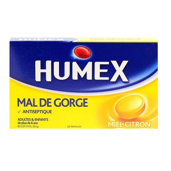 Humex Mal de Gorge Pastilles antiseptiques Miel-Citron (x24)