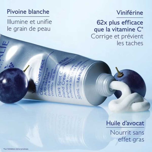 Caudalie Vinoperfect Crème Mains Anti-Tâches éclaircit & nourrit (50 ml)