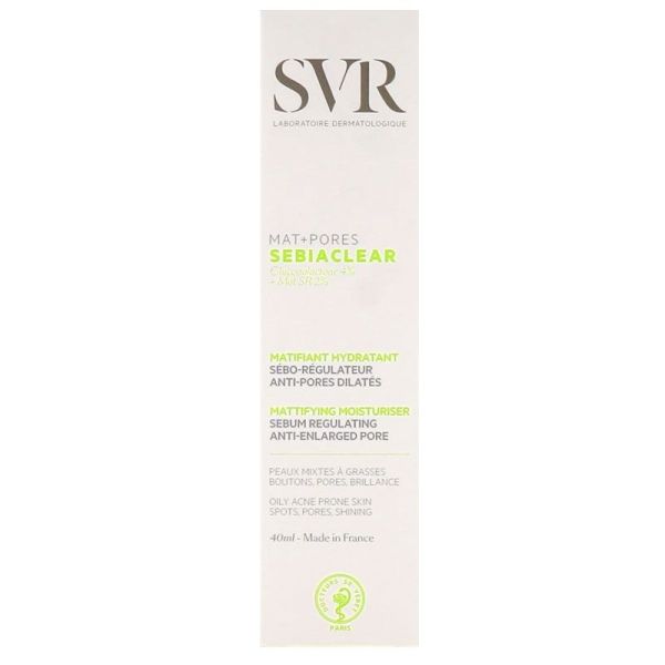 SVR Sebiaclear Mat + Pores matifiant hydratant sébo-régulateur anti-pores dilatées (40 ml)