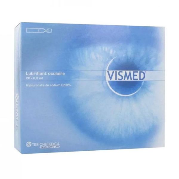 TRB Chemedica Vismed Lubrifiant oculaire acide hyaluronique 0,18% (20 monodoses de 0,3 ml)