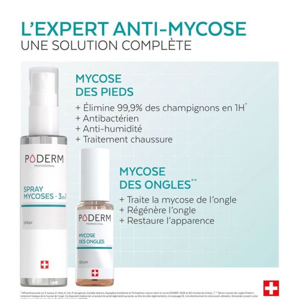 Poderm Spray Mycoses du pied 3-en-1 (50 ml)