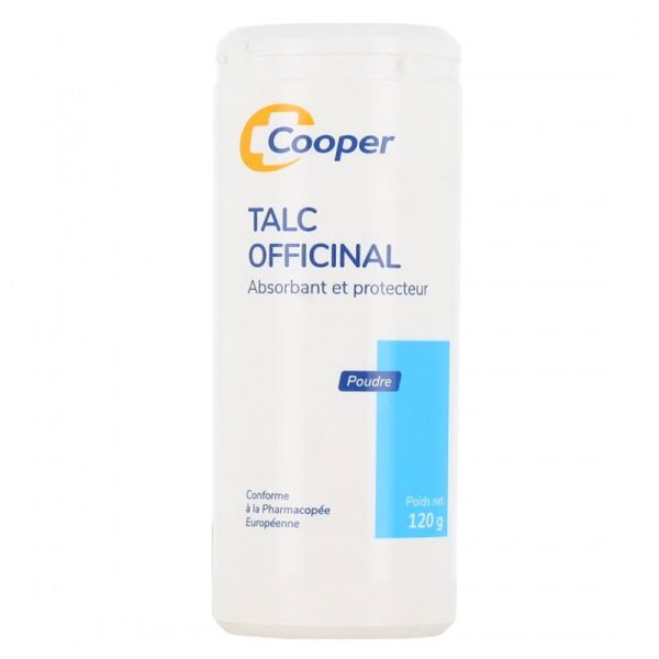Cooper Talc Officinal en poudre absorbe & protège (poudreuse 120 g)