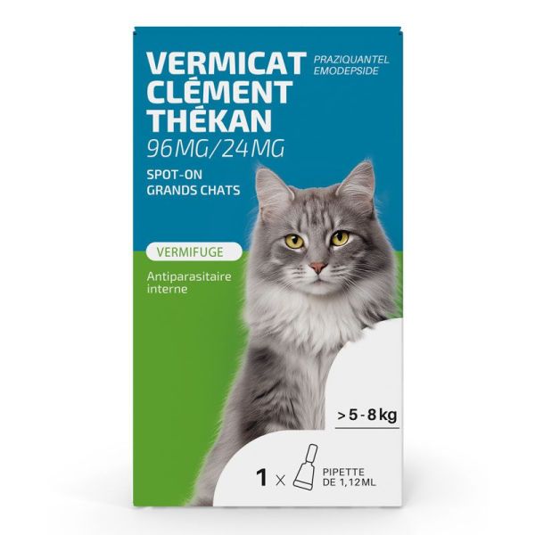 Clément Thékan Vermicat Praziquantel Chat 5-8 kg (1 pipette de 1,12 ml)
