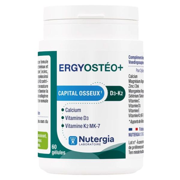 Nutergia ErgyOstéo+ capital osseux, formation du collagène (60 gélules)