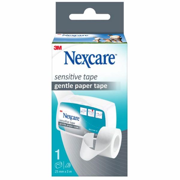 3M Nexcare Sensitive Tape Sparadrap Microporeux retrait facile 25 mm x 5 m (x1)