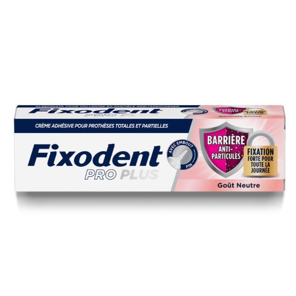 Fixodent Pro Plus crème adhésive Barrière Anti-particules goût neutre (57 g)