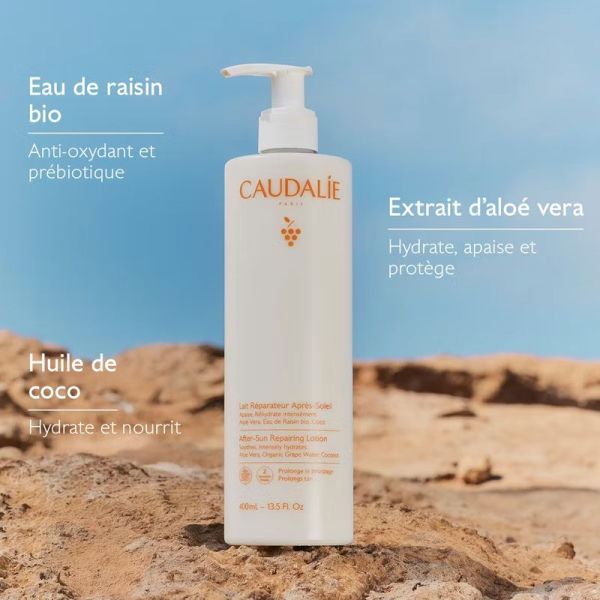 Lait Réparateur Après-Soleil à l'Aloe Vera apaise, rehydrate, prolonge le bronzage (400 ml)