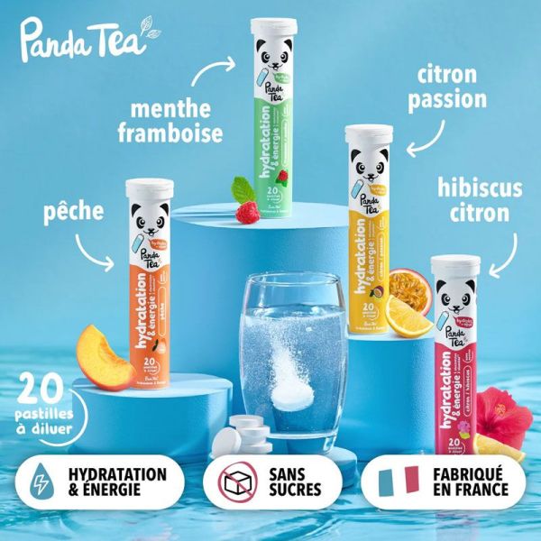 Panda Tea Pastilles Hydratation & Énergie Pêche (20 pastilles)