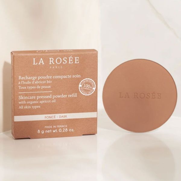 La Rosée Recharge Poudre Compacte Soin à l'abricot Bio Teinte 04 Foncé (8 g)