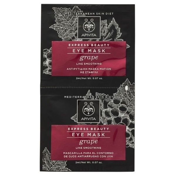 Express Beauty Masque Lissant Contour des Yeux au Raisin rides, cernes & poches (2 x 2ml)