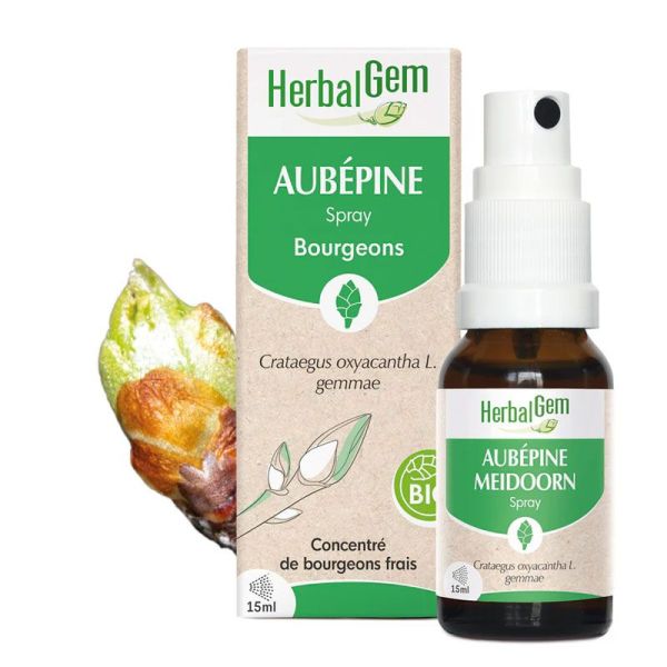 Herbalgem Bourgeon d'Aubépine spray bio santé cardiaque & circulation (15 ml)