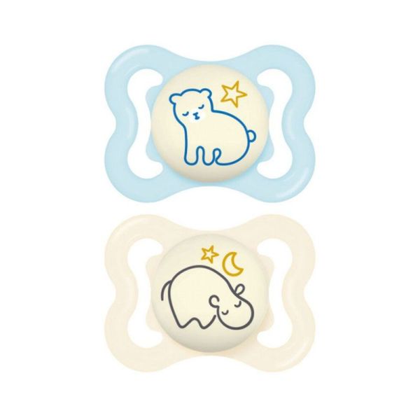 MAM Sucette Supreme en Silicone 2-6 mois Nuit (lot de 2)