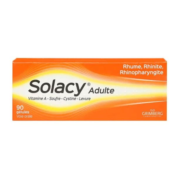 Solacy Adultes rhume, rhinite, rhinopharyngite (90 gélules)