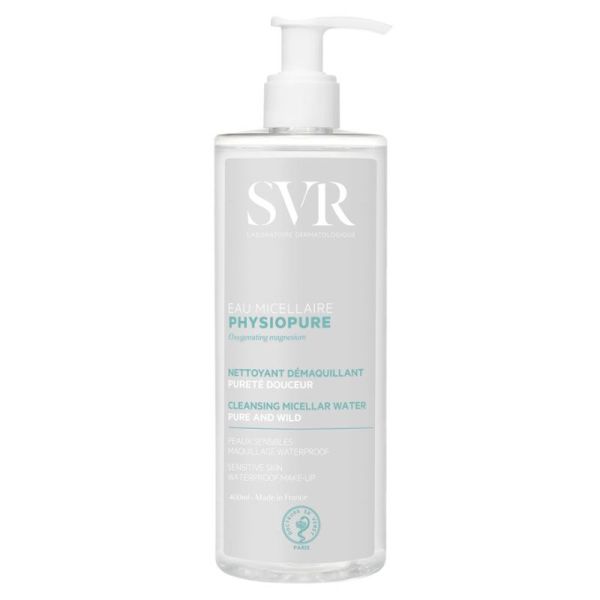 SVR Physiopure Eau Micellaire nettoyant démaquillant pureté douceur, rechargeable  (400 ml)