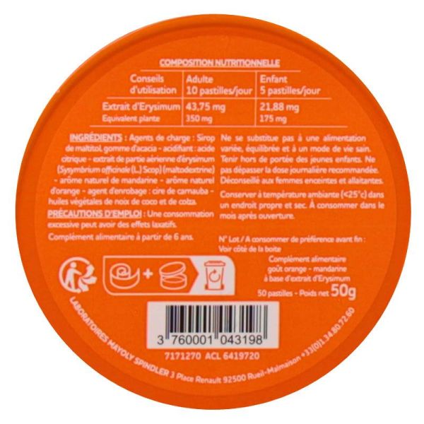 Euphoneo Pastilles sans sucre goût Orange/Mandarine (x50)
