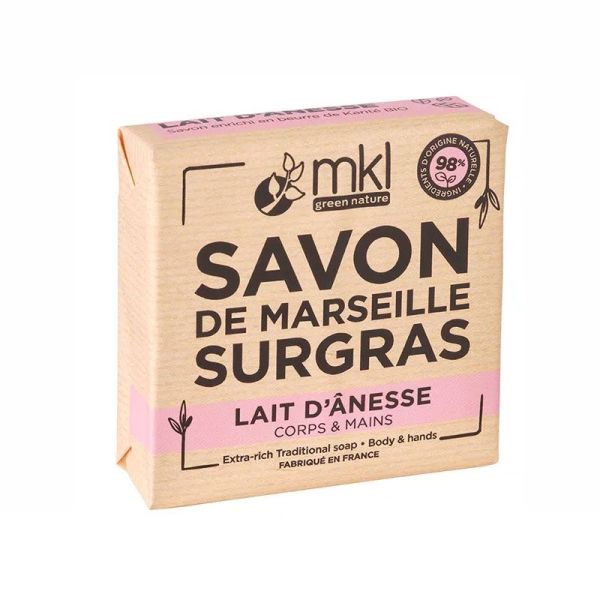Savon de Marseille surgras au lait d'ânesse corps et mains (100 g)