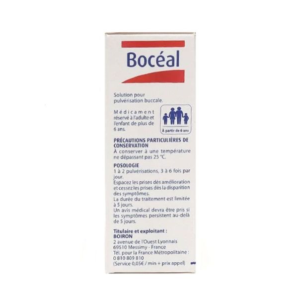 Boiron Bocéal solution pour pulvérisation buccale maux de gorge (20 ml)