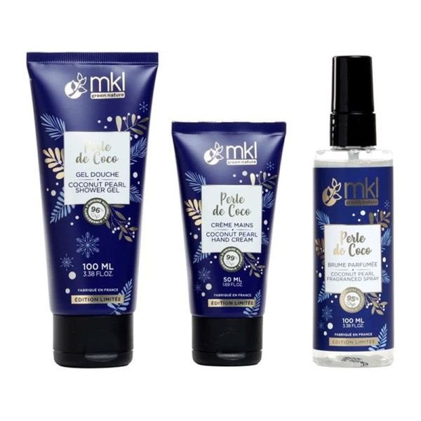 Coffret cadeau Perle De Coco édition limitée (gel-douche 100 ml, crème mains 50 ml & brume parfumée 100 ml)