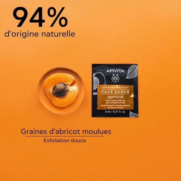 Apivita Express Beauty Soin Gommant Visage Exfoliant Doux à l'Abricot (2 x 8 ml)