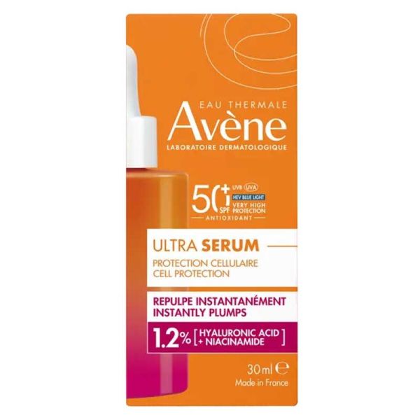 Avene Ultra Sérum SPF50+ 1.2% acide hyaluronique + Niacinamide repulpant (30 ml)