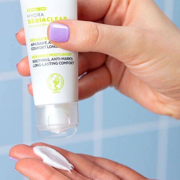 Sebiaclear Hydra Creme Hydratante réparatrice, apaisante, anti-marques, confort longue durée (40 ml)