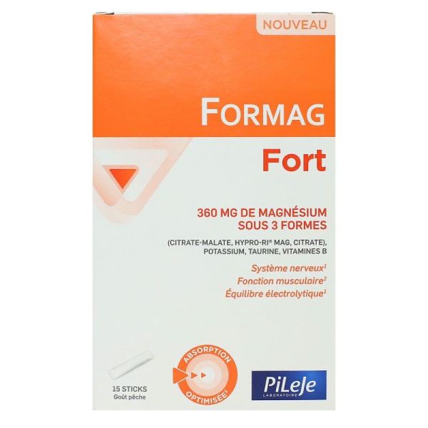 PiLeJe Formag Fort magnésium système nerveux & fonction musculaire (15 sticks)