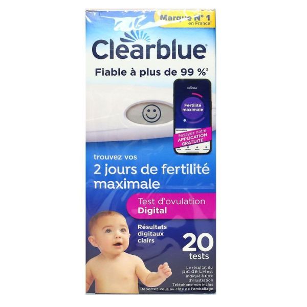 CLEARBLUE TEST D'OVULATION DIGITAL 1 HORMONE X20