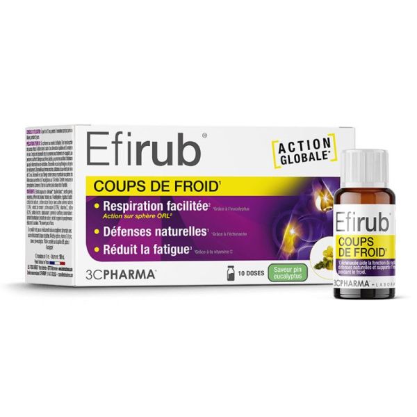 3CPharma Efirub Monodoses coup de froid respiration, défenses naturelles, fatigue  (x10)