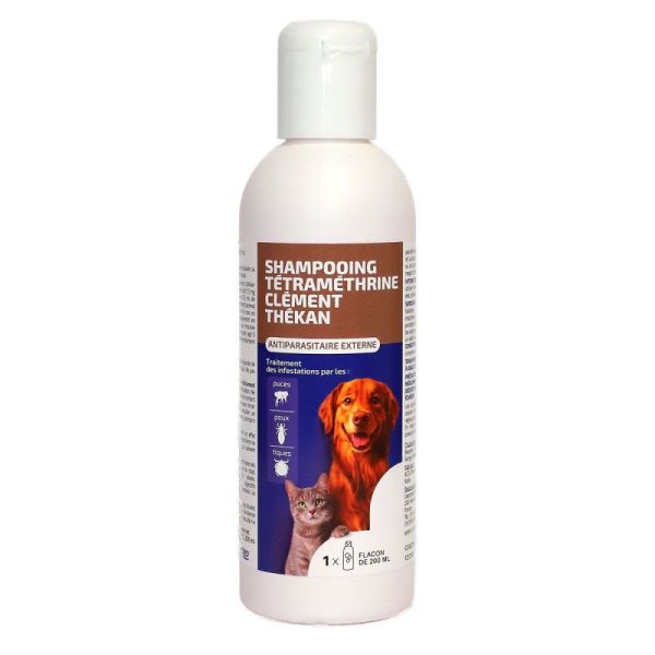Clément Thékan Shampooing Tétraméthrine Chien & Chat 200 Ml