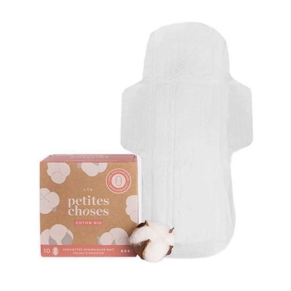 Les Petites Choses Serviettes Hygiéniques Nuit en coton bio (x10)