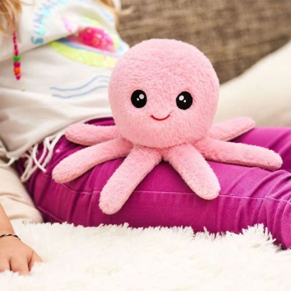 Pelucho Bouillotte sèche déhoussable peluche Pieuvre aux grains de blé et fleurs de lavande