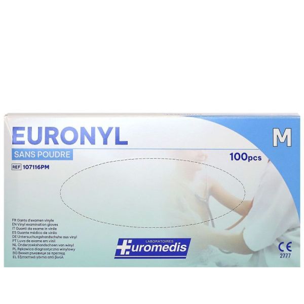 Euromedis Gant Vinyle sans poudre Euronyl Taille 7/8 (Medium)
