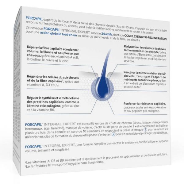 Forcapil Integral Expert action globale cheveux et cuir chevelu (168 gélules)