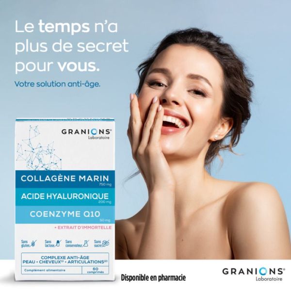 Complexe Anti-Âge collagène, acide hyaluronique & coenzyme Q10 (60 comprimés)