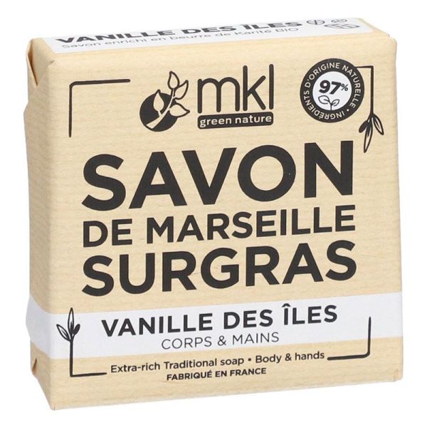 Savon de Marseille solide surgras corps & mains Vanille des Îles (100 g)