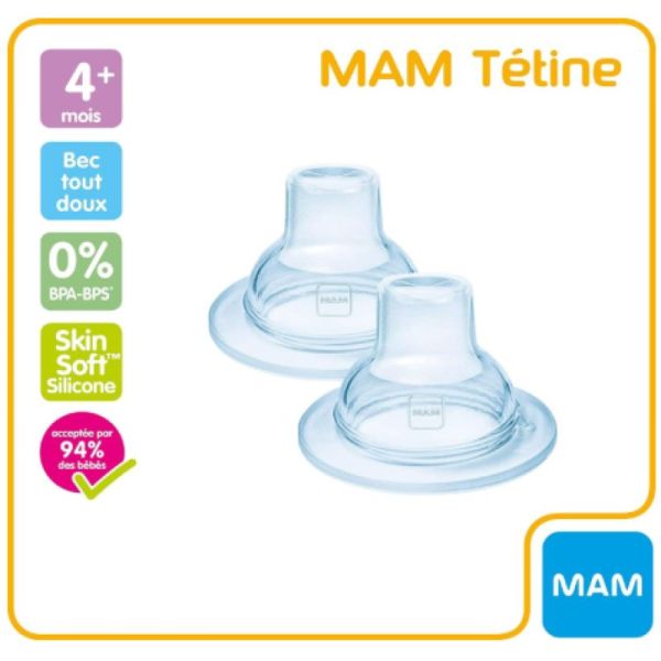MAM Tétine Bec Anti-Fuite 4+ mois (x2)
