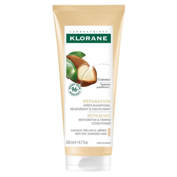 Klorane Réparation Après-Shampoing régénérant & disciplinant au Cupuaçu bio (200 ml)