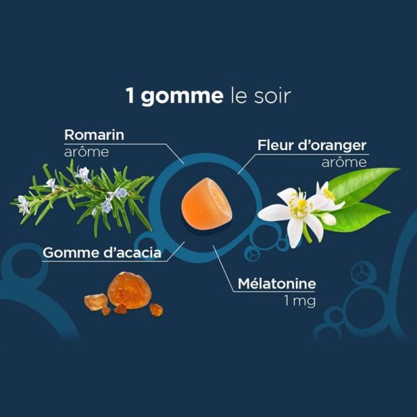Lehning Pâte Suisse Bonne Nuit endormissement rapide, fleur d'oranger & romarin (40 gommes)