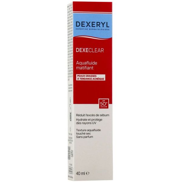 Dexeclear Aquafluide Matifiant SPF50+ peaux grasses à tendances acnéiques (40 ml)