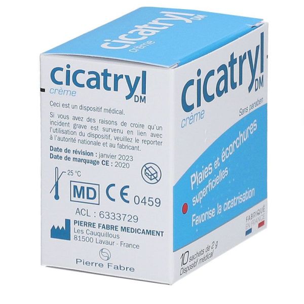 Cicatryl DM Crème réparatrice plaies et écorchures (10 x 2g)