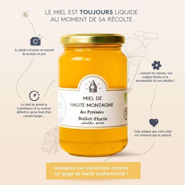 Ballot-Flurin Miel de Haute Montagne des Pyrénées (125 g)