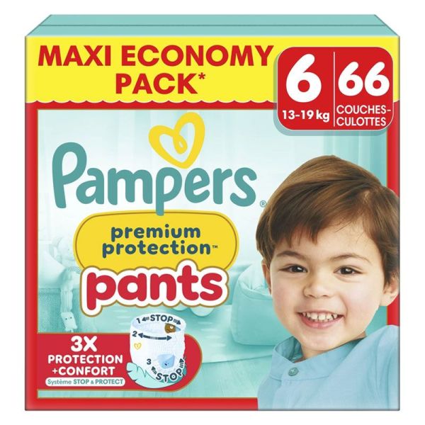 Pampers Premium Protection Pants couches-culottes taille 6 (13-19 kg) Maxi Eco-Pack (x66)