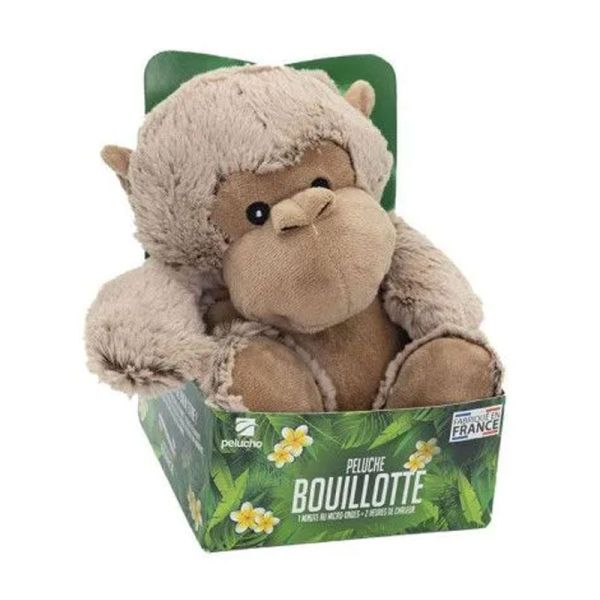 Pelucho Bouillotte sèche peluche Singe aux grains de blé et fleurs de lavande