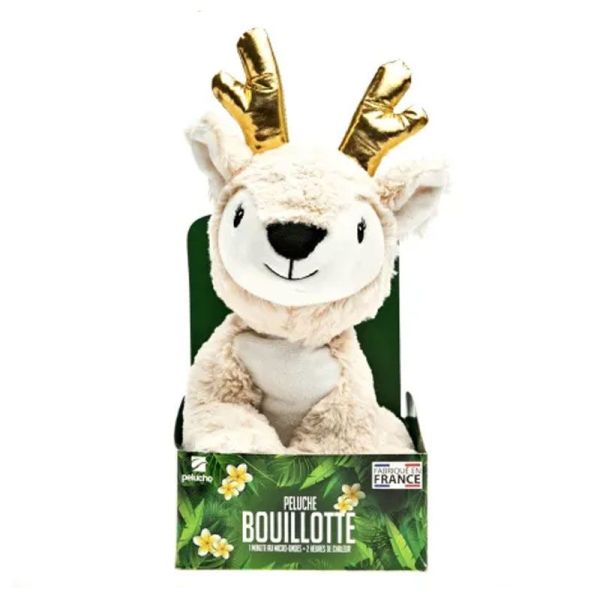 Pelucho Bouillotte sèche peluche Faon aux grains de blé et fleurs de lavande